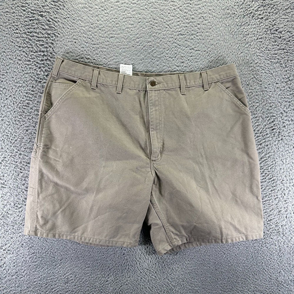 Carhartt Duck Shorts Men 46 Brown Canvas Cotton Cargo Carpenter Workwear Utility